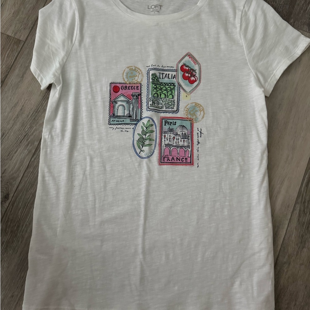 LOFT White Graphic T-Shirt